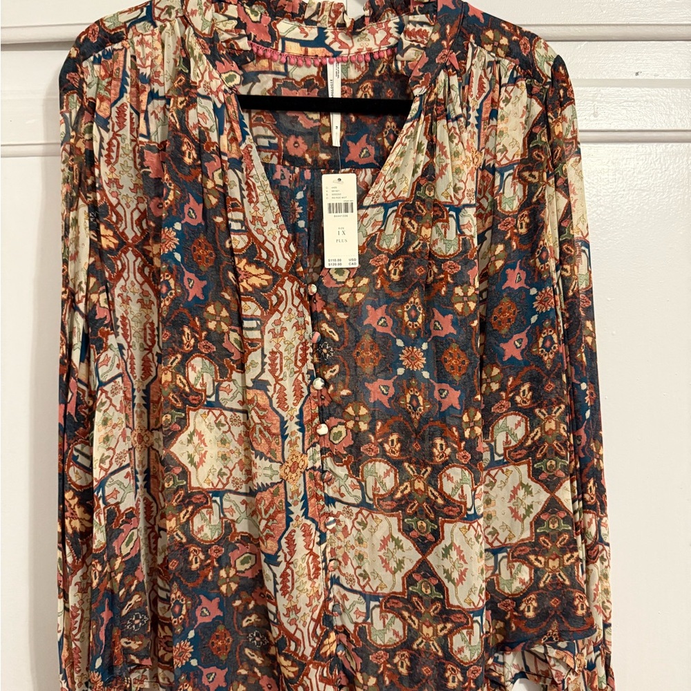 Anthropologie Multicolor Patterned Blouse